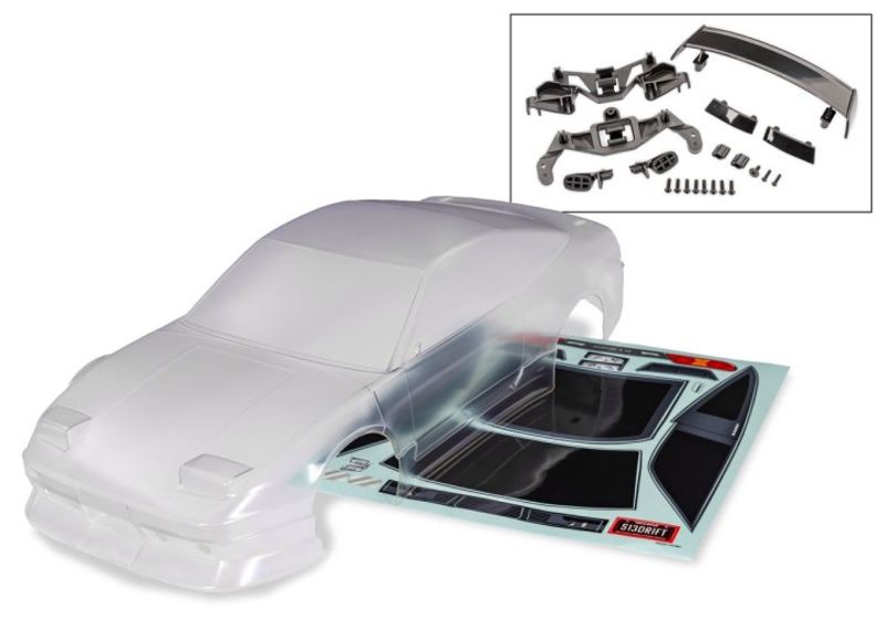 Traxxas Kaross Nissan 240SX Clipless Komplett Omålad (10515)