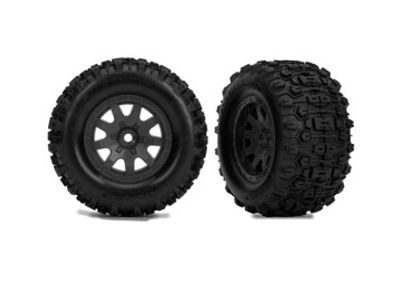 Traxxas Däck & Fälg Sledgehammer/ Mini Maxx Svart Fram (2) (10771-STBLK)