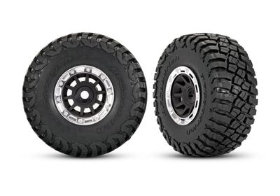 Traxxas Däck & Fälg BFGoodrich Mud Terrain/ Mini Slash Krom/Svart (2) (10870-STBLK)