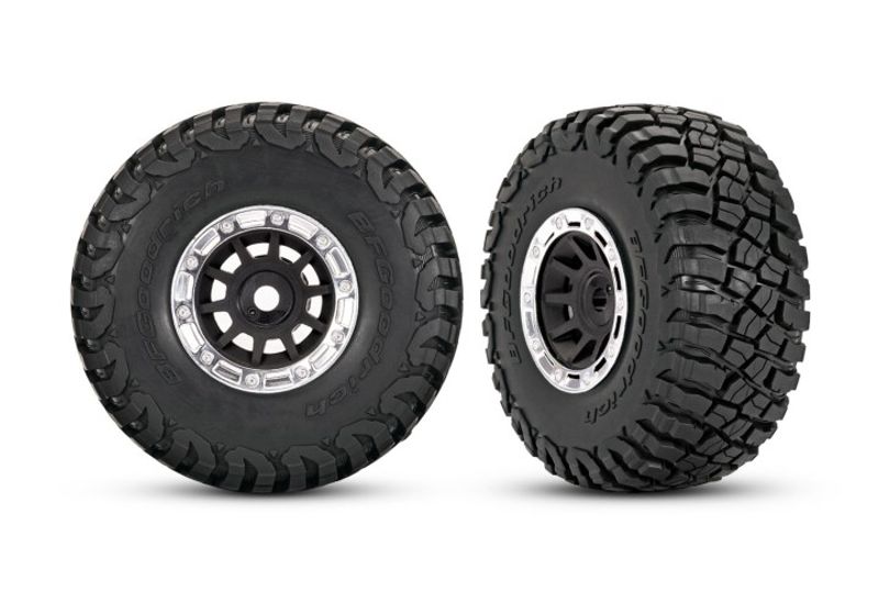 Traxxas Däck & Fälg BFGoodrich Mud Terrain/ Mini Slash Krom/Svart (2) (10870-STBLK)