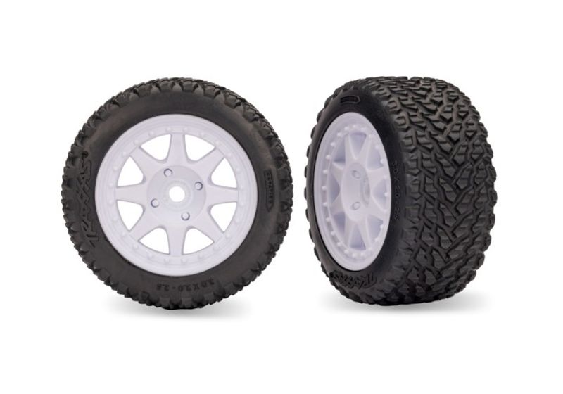 Traxxas Däck & Fälg Rally / Mini Rally Vit Fram (2) (10872-WHT)