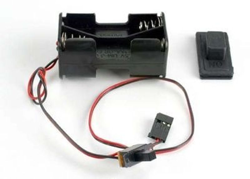 Traxxas Batterihållare med Strömbrytare (Gummiskydd) (1523)