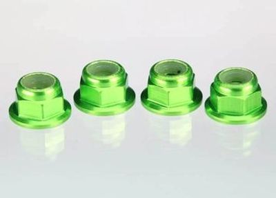 Traxxas Låsmutter Fläns M4 Alu Grön (4) (1747G)