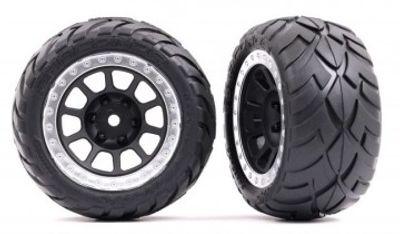 Traxxas Däck & Fälg Anaconda / Grå Kromad Ring  2.2" Bak (2) (2478G)