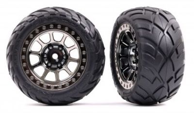 Traxxas Däck & Fälg Anaconda / Svart Krom 2.2" Bak (2)* (2478T)