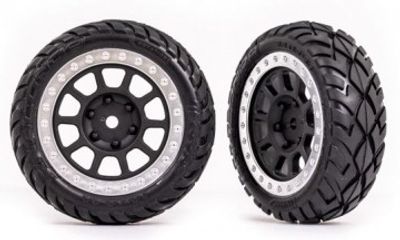 Traxxas Däck & Fälg Anaconda / Grå med Kromad Ring 2.2" 2WD Fram (2) (2479G)