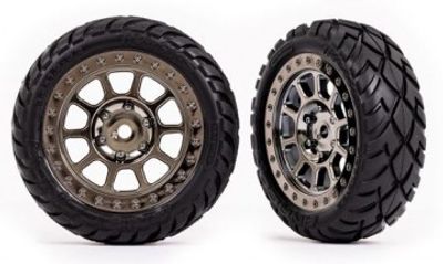Traxxas Däck & Fälg Anaconda / Svart Krom 2.2" 2WD Fram (2) (2479T)