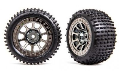 Traxxas Däck & Fälg Alias Medium / Svart Krom 2.2" Bak (2) (2470T)