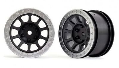 Traxxas Fälg Grå med Kromad Ring 2.2" 2WD Bak (2) Bandit (2480)