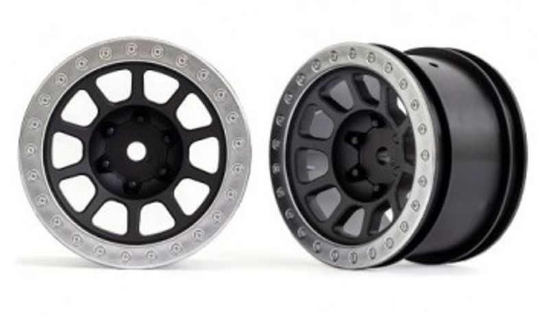 Traxxas Fälg Grå med Kromad Ring 2.2" 2WD Bak (2) Bandit (2480)