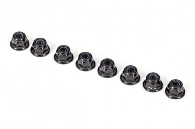 Traxxas Låsmutter Fläns M3 Svart (8) (2744X)
