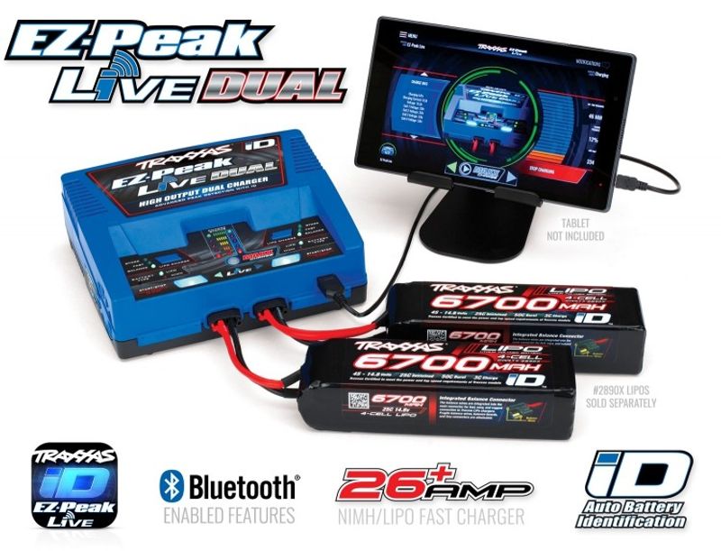 TRX2973G EZ-Peak Live Dual 26A NiMH/LiPo Laddare Auto iD
