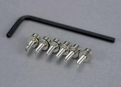 Traxxas Skruv M3x10mm Hög Insex med Låsbricka (6st) + Nyckel (3159)