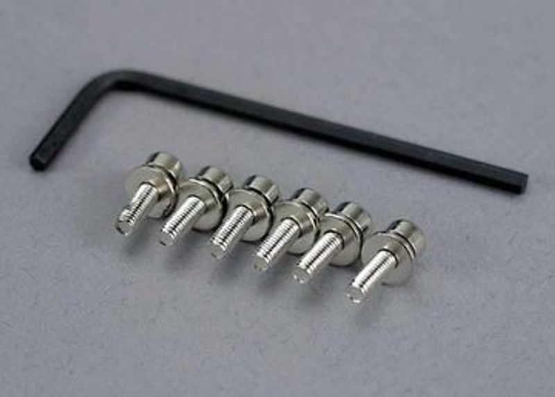 Traxxas Skruv M3x10mm Hög Insex med Låsbricka (6st) + Nyckel (3159)