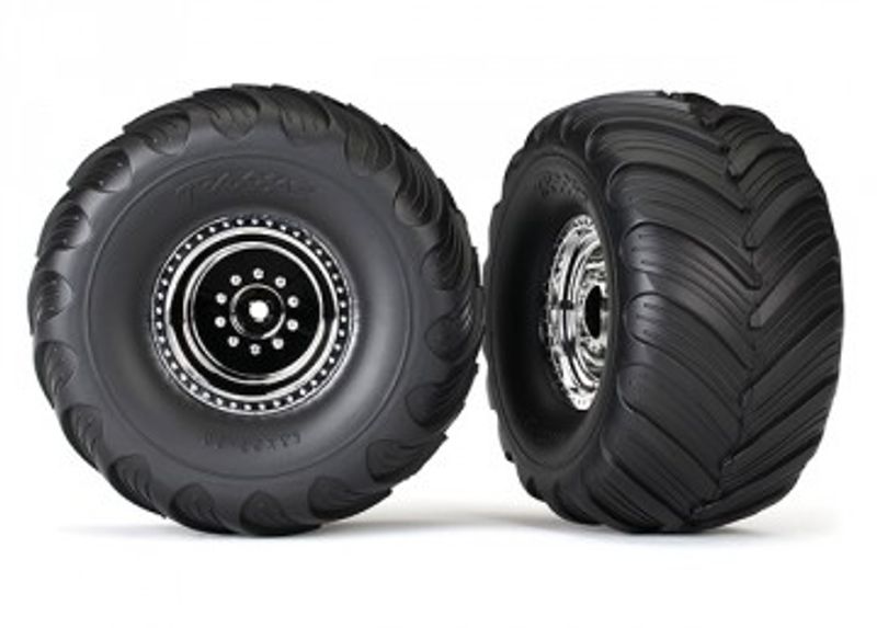 Traxxas Däck & Fälg Terra Groove/Krom 2.0/3.0" Truck (2) (3665X)