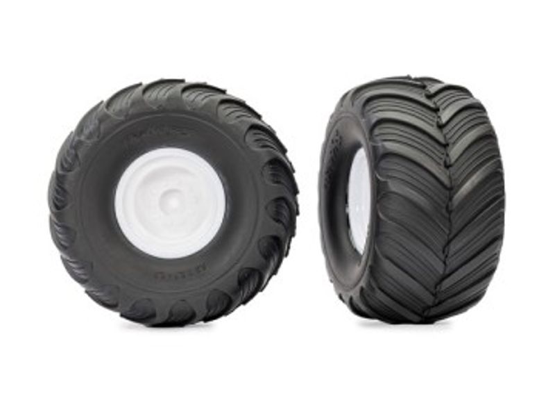 Traxxas Däck & Fälg Terra Groove/ Vit 2.0/3.0" Truck (2) (3663-WHT)
