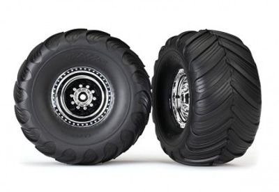 Traxxas Däck & Fälg Terra Groove/Krom 2.0/3.0" Truck (2) (3663X)