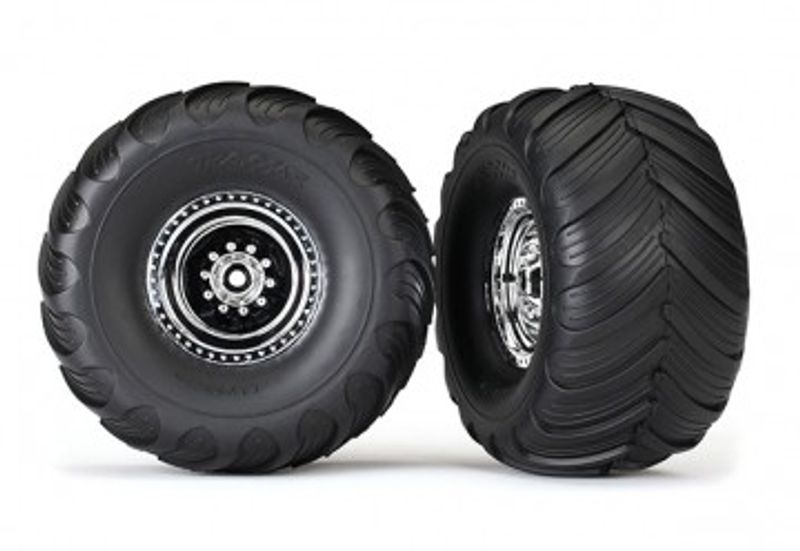 Traxxas Däck & Fälg Terra Groove/Krom 2.0/3.0" Truck (2) (3663X)