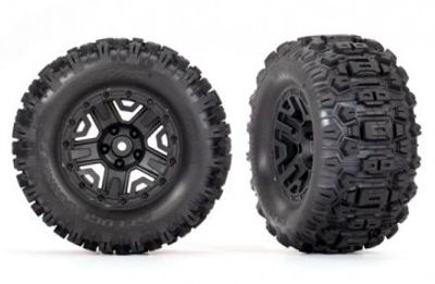 Traxxas Däck & Fälg Sledghammer/ Svart 2.8" TSM El Bak (2) (3778)
