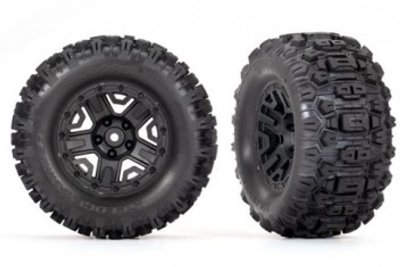 Traxxas Däck & Fälg Sledghammer/ Svart 2.8" TSM El Bak (2) (3778)