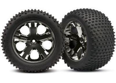 Traxxas Däck & Fälg Alias/All-Star Svart Krom 2.8" TSM Bak (2) (3770A)