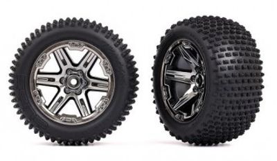 Traxxas Däck & Fälg Alias / RXT Svart Krom 2.8" Bak (TSM-Rated) (2) (3772R)