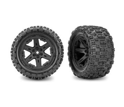 Traxxas Däck & Fälg RXT Svart 2.8" 2WD Bak (2) (3797-BLK)