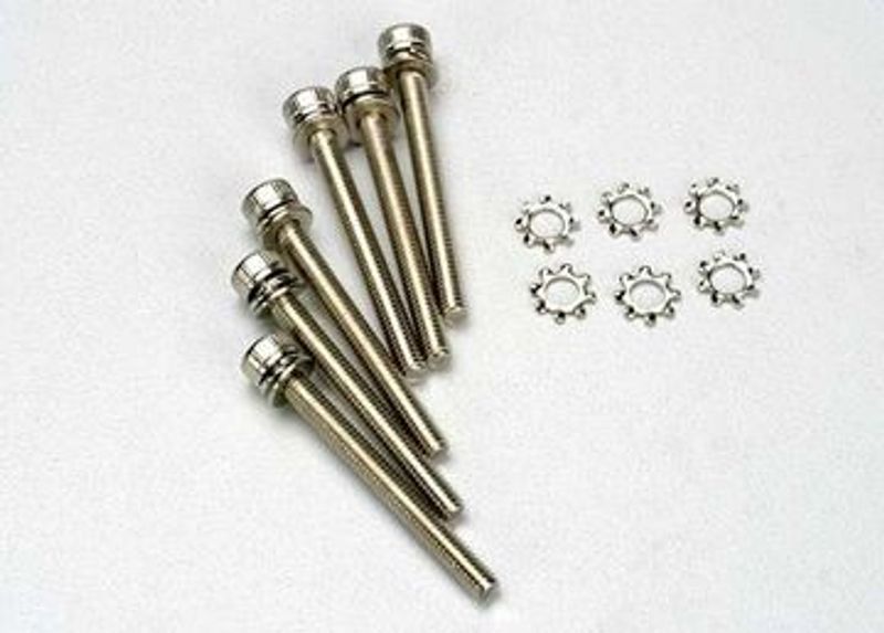 Traxxas Skruv M3x28mm Hög Insex med Låsbricka (6) (3963)