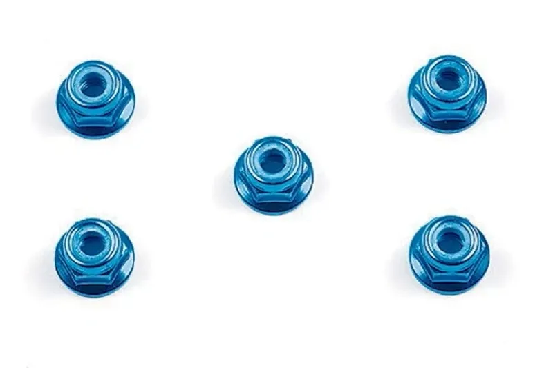 TAMIYA 4mm flange lock nut blue