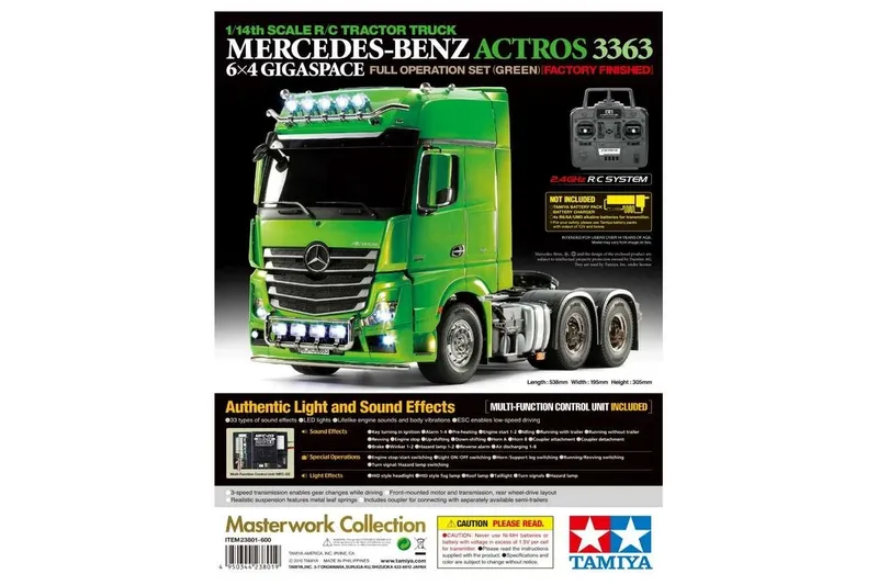 TAMIYA 1:14 R/C Full Option - Actros 3363 Green