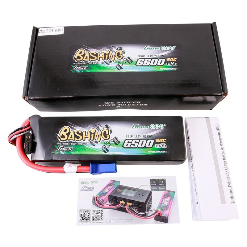 Gens ace 6500mAh 3S 60C 11,1V LiPo-batteri – EC5 kontakt – Bashing