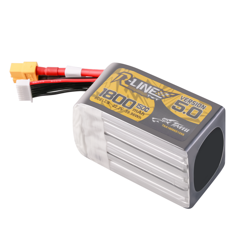 Tattu 1800mAh 6S 150C 22,2V LiPo-batteri – XT60 kontakt – R-Line 5,0