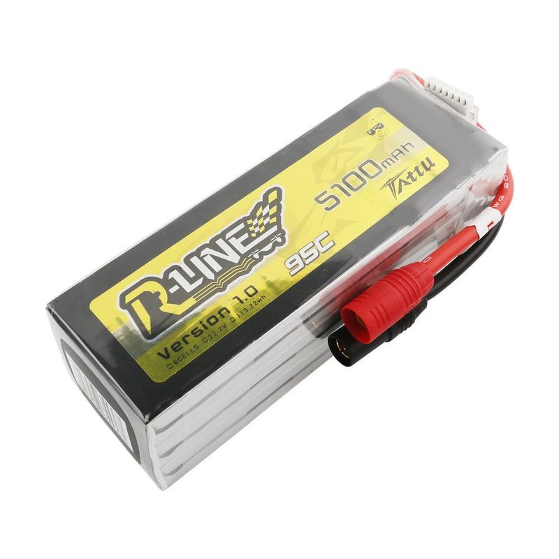 Tattu 5100mAh 6S 95C 22,2V LiPo-batteri – AS150 kontakt – R-Line 1,0