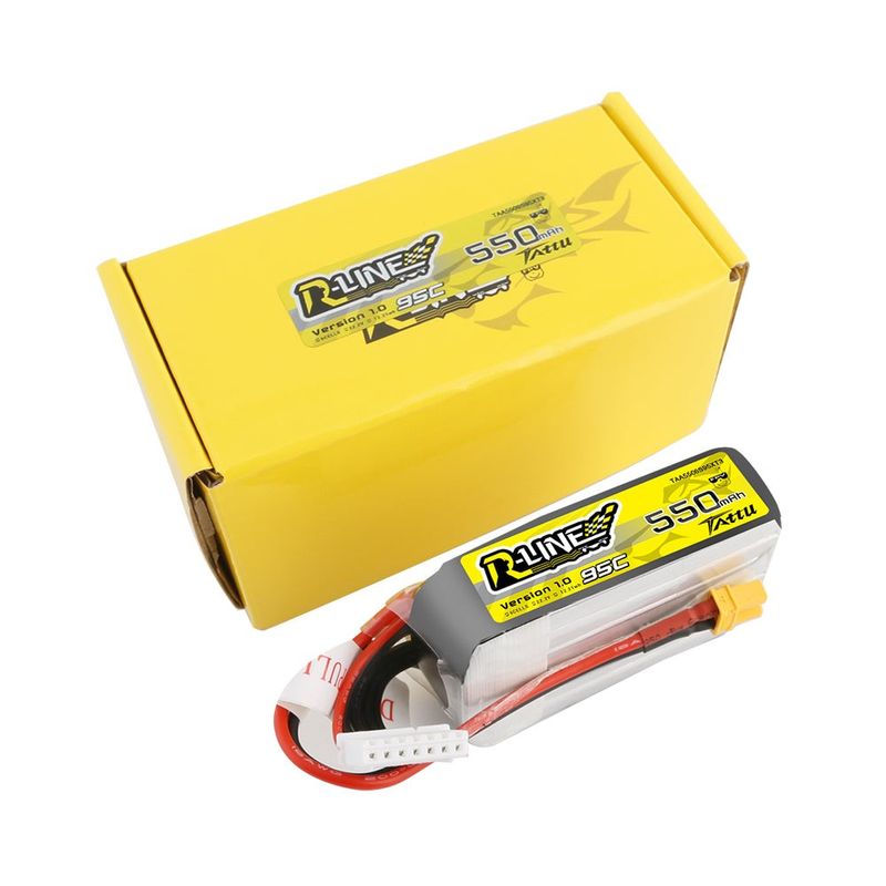 Tattu 550mAh 6S 95C 22,2V LiPo-batteri – XT30 kontakt – R-Line 1,0