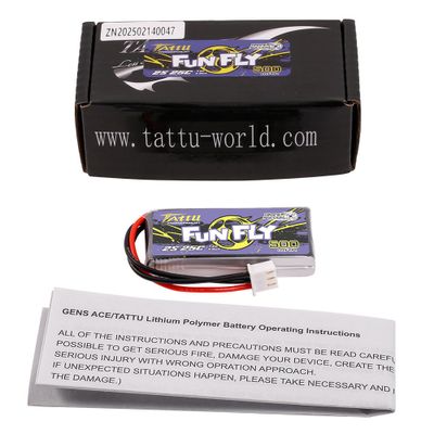 Tattu 500mAh 2S 25C 7,6V(HV) LiPo-batteri – JST kontakt – FunFly