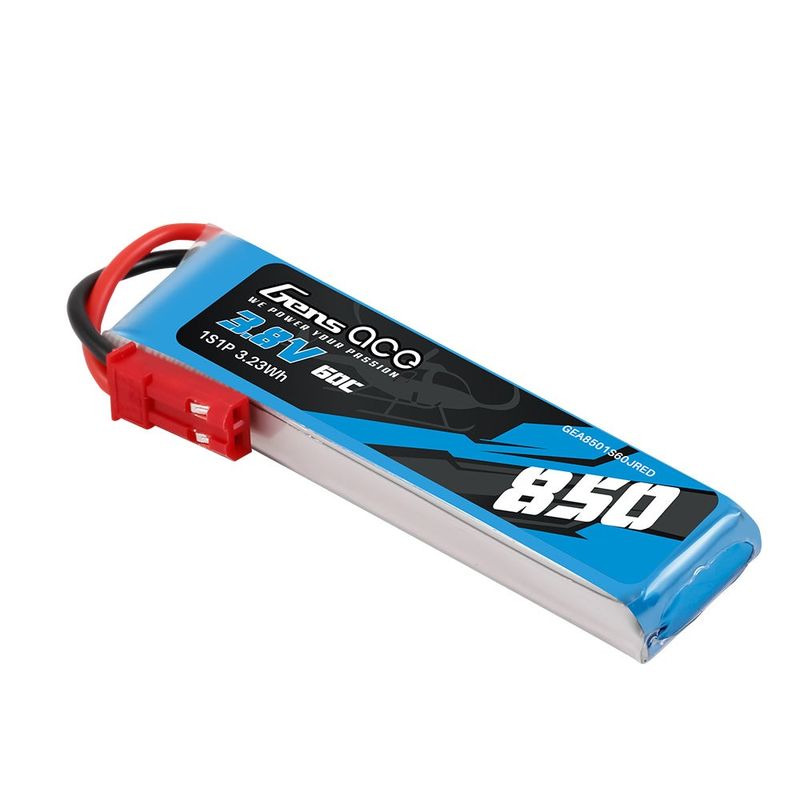 Gens ace 850mAh 1S 60C 3,8V(HV) LiPo-batteri – JST-SYP kontakt – Ace Classic