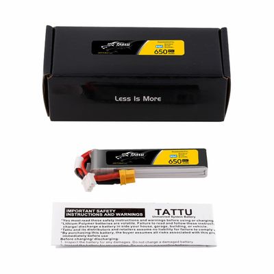 Tattu 650mAh 2S 95C 7,6V(HV) Long LiPo-batteri – XT30 kontakt – FPV Classic