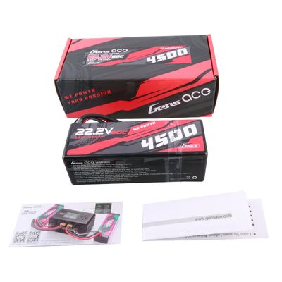 Gens ace 4500mAh 6S 60C 22,2V LiPo-batteri – XT90 kontakt – Hardcase – Car Classic