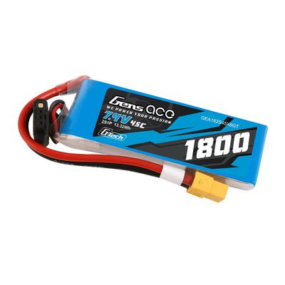 Gens ace 1800mAh 2S 45C 7,4V LiPo-batteri – XT60 kontakt – Ace Classic