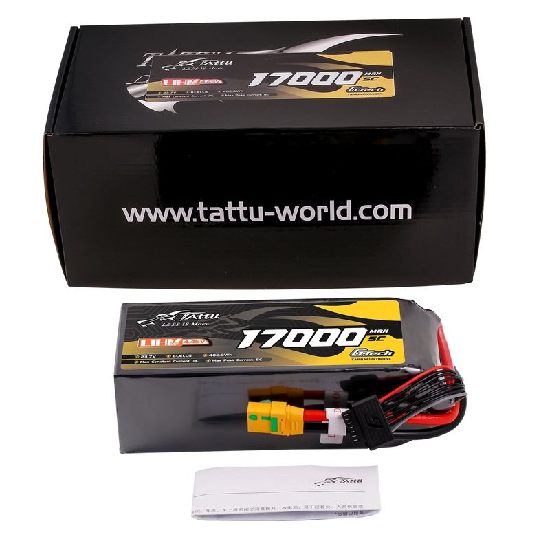 Tattu 17000mAh 6S 5C 23,7V(UHV) LiPo-batteri – XT90S-F kontakt – UAV Classic
