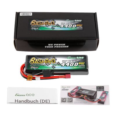 Gens ace 4400mAh 2S 60C 7,4V LiPo-batteri – Hardcase – Deans kontakt – Bashing