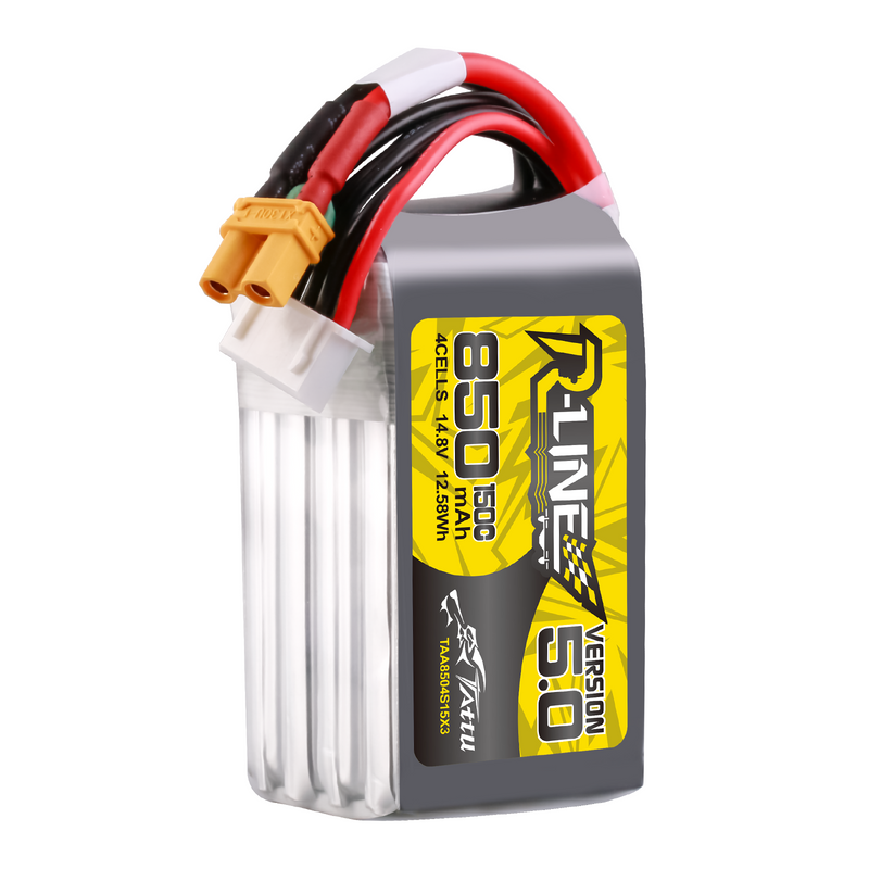 Tattu 850mAh 4S 150C 14,8V LiPo-batteri – XT30U-F kontakt – R-Line 5,0