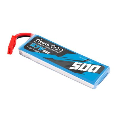 Gens ace 500mAh 1S 60C 3,7V LiPo-batteri – JST-SYP kontakt – Heli