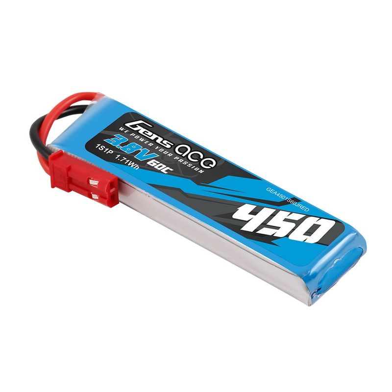 Gens ace 450mAh 1S 60C 3,8V(HV) LiPo-batteri – JST-SYP kontakt – Ace Classic