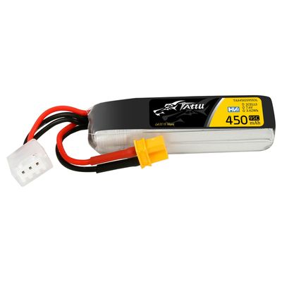 Tattu 450mAh 2S 95C 7,6V(HV) Long LiPo-batteri – XT30 kontakt – FPV Classic