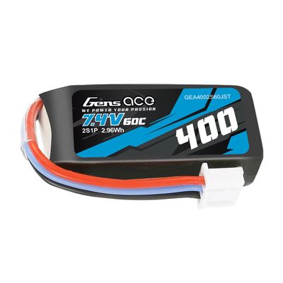 Gens ace 400mAh 2S 60C 7,4V LiPo-batteri – JST kontakt – Heli