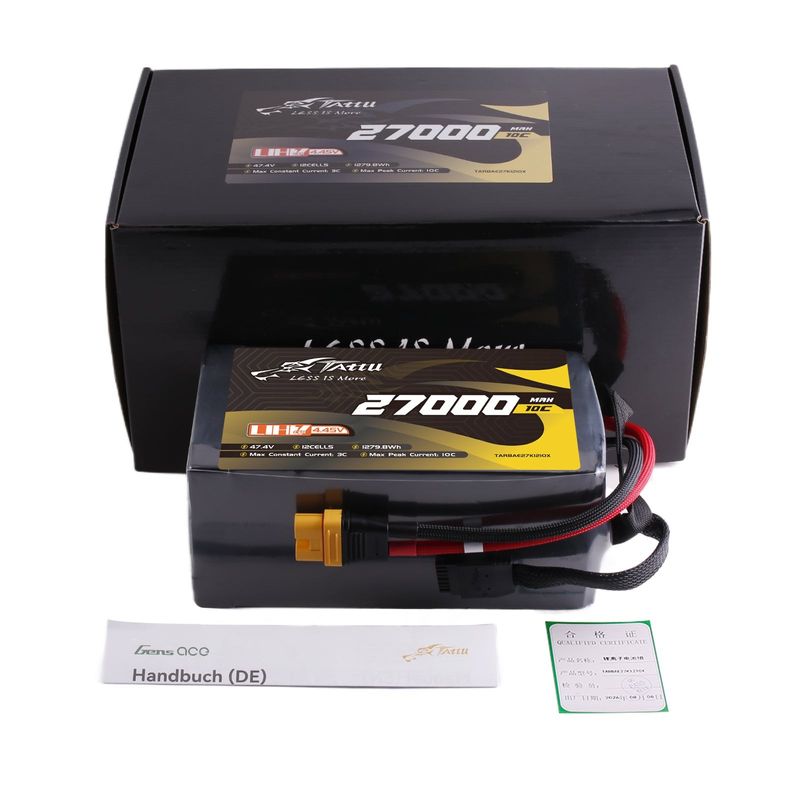 Tattu 27000mAh 12S 10C 47,4V(UHV) LiPo-batteri – AS150U-F kontakt – UAV Classic