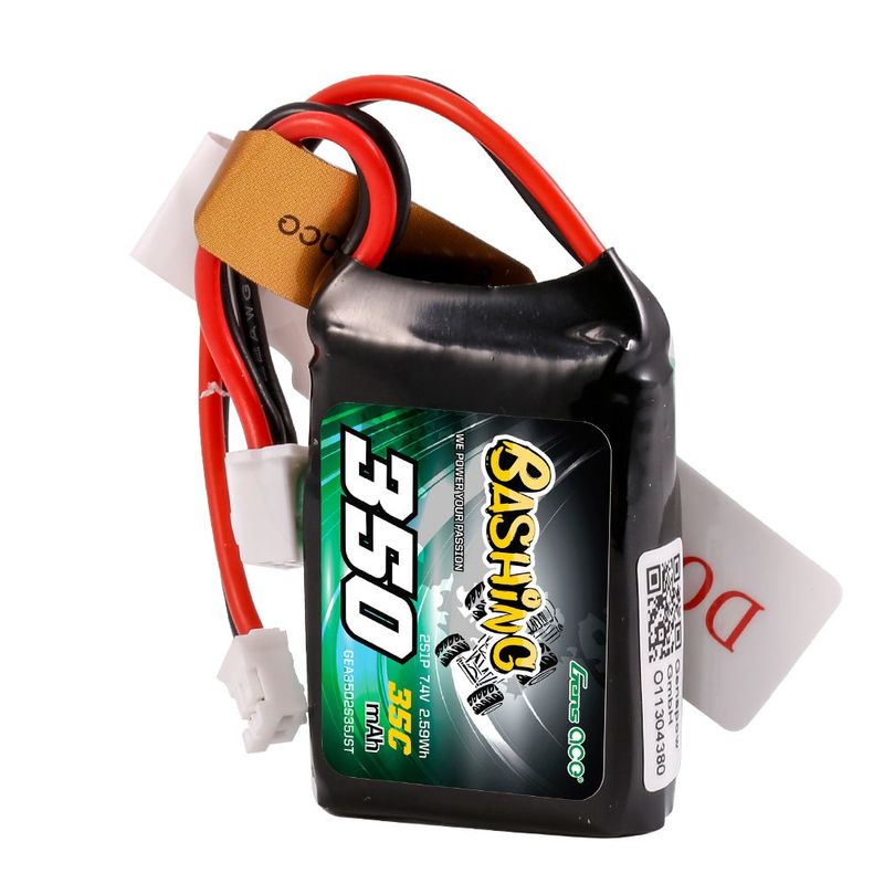 Gens ace 350mAh 2S 35C 7,4V LiPo-batteri – JST-PHR kontakt – Bashing (utan G-Tech)