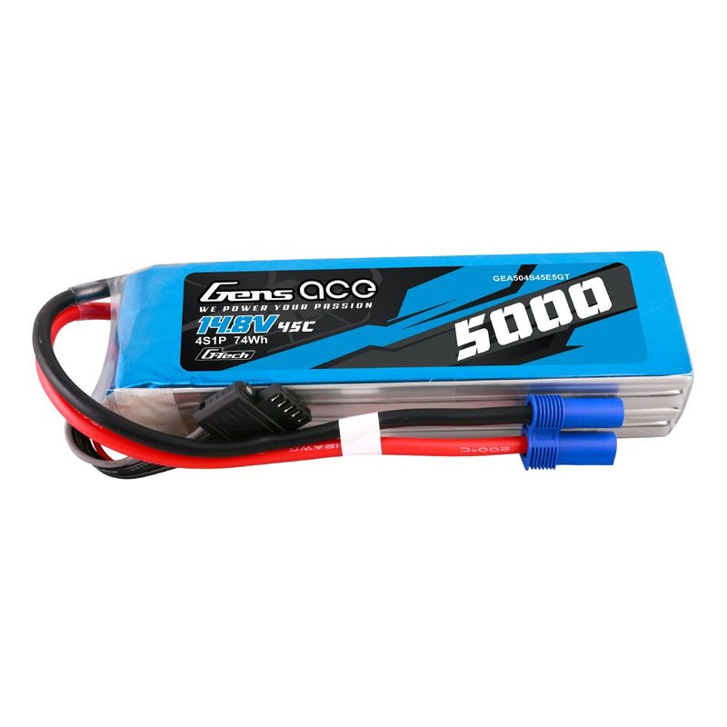 Gens ace 5000mAh 4S 45C 14,8V LiPo-batteri – EC5 kontakt – Ace Classic