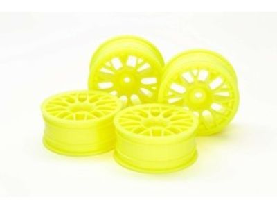 TAMIYA Medium-Narrow Mesh Wheels (24mm, +2, Yellow)